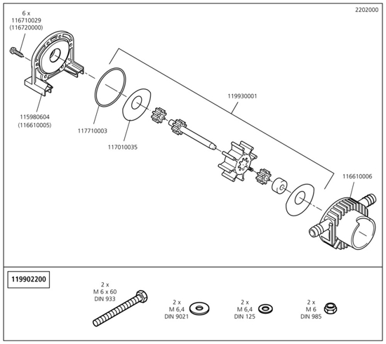 Afbeeldingen van POMP KUNSTSTOF 6MM 1300 L/H