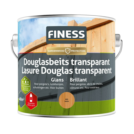 Afbeeldingen van FINESS 2,5L. DOUGLAS BEITS TRANSPARANT (GLANS) RED WASH
