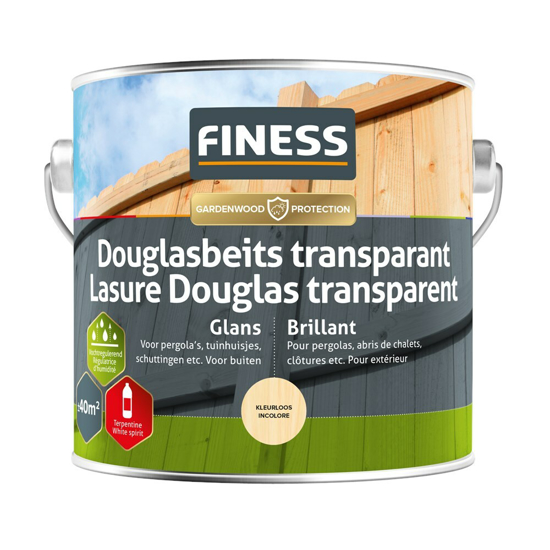 Afbeeldingen van FINESS 2,5L. DOUGLAS BEITS TRANSPARANT (GLANS) KLEURLOOS