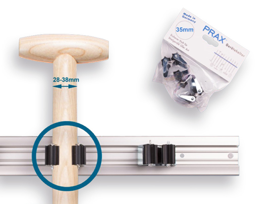 Afbeeldingen van STEELKLEM PRAX ROND 35 MM (PER 2 STUKS IN BLISTERVERPAKKING)