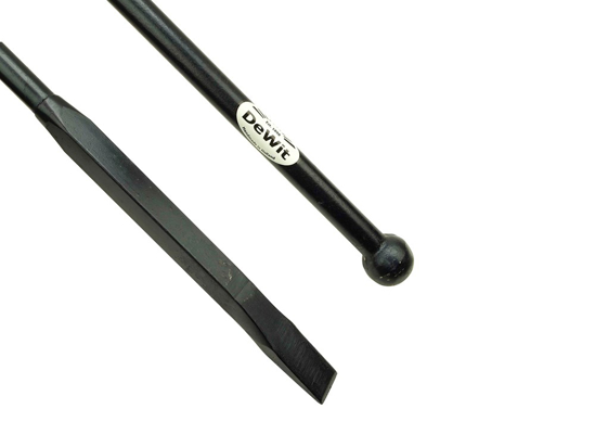 Afbeeldingen van STOOTIJZER, DE WIT, LENGTE 120 CM MET ONDERSTUK 40 CM VIERKANT