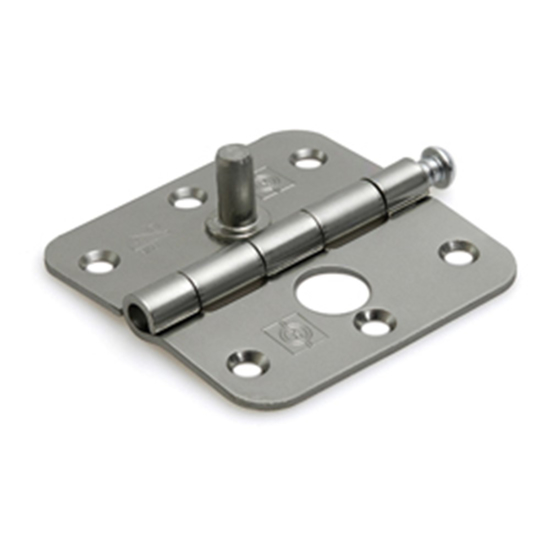 Afbeeldingen van DX SCHARNIER MET LOSSE PEN RONDE HOEKEN VERZINKT SKG*** 89X89MM