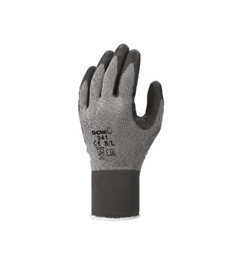 Afbeeldingen van SHOWA HANDSCHOEN 341 LATEX EXTRA GRIP GRIJS MAAT L