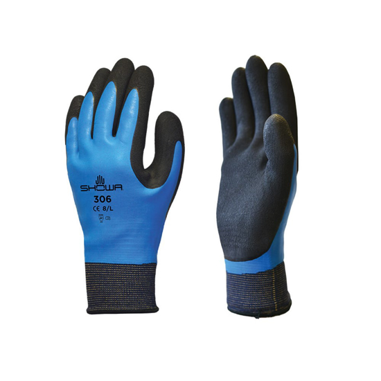 Afbeeldingen van SHOWA HANDSCHOEN 306 LATEX WATER BESTENDIG BLAUW MAAT L