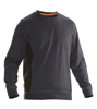 Afbeeldingen van JOBMAN 5402 ROUNDNECK SWEATSHIRT DO.GRIJS/ZWA M