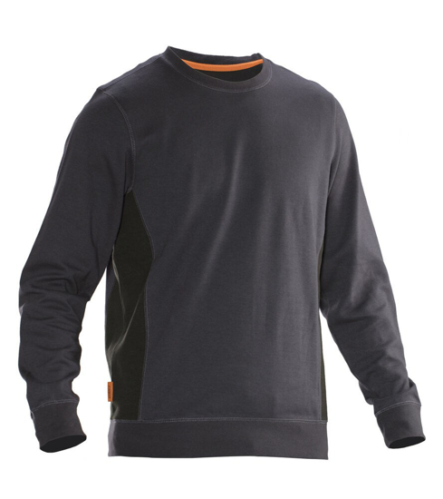 Afbeeldingen van JOBMAN 5402 ROUNDNECK SWEATSHIRT DO.GRIJS/ZWA M