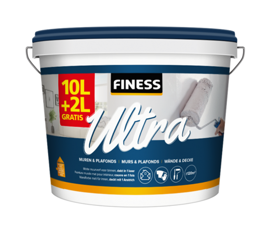 Afbeeldingen van FINESS MUURVERF ULTRA  WIT 10 + 2 LTR