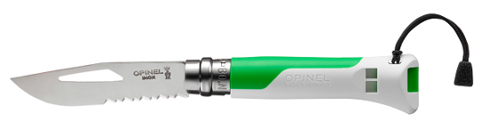 Afbeeldingen van ZAKMES,OPINEL,OUTDOORNO. 8 FLUO RVS GROEN VIROBLOC, FLUIT, DOOS
