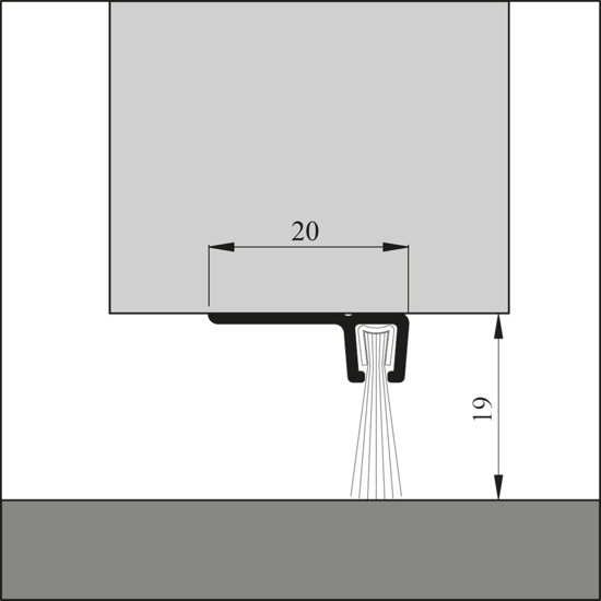 Afbeeldingen van ELLEN BORSTELPROFIEL IBS 90 18 ALU MET HARDE BORSTEL 100CM