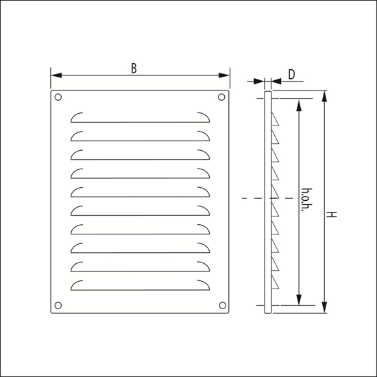 Afbeeldingen van SCHOEPENROOSTER ALUMINIUM MILL-FINISH 150X215MM