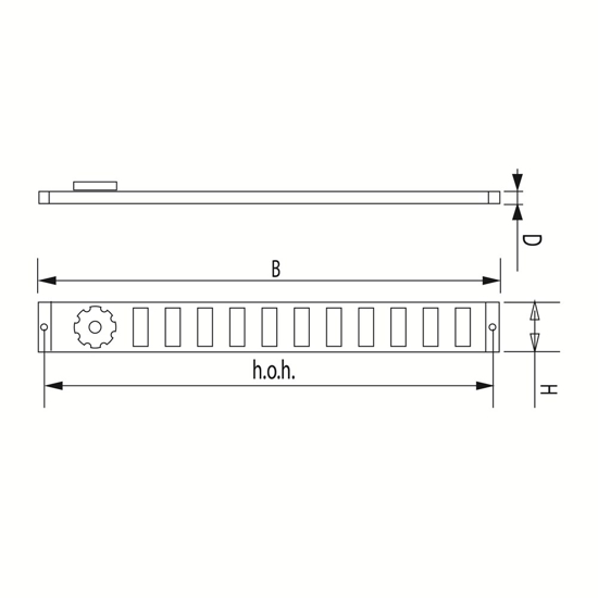 Afbeeldingen van SCHUIFROOSTER MET GAAS ALUMINIUM WIT 370X40MM