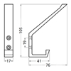 Afbeeldingen van HERMETA HOED-/JASHAAK ENKEL ALUMINIUM WIT (0138-79)