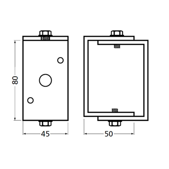 Afbeeldingen van HERMETA AFSTANDHOUDER VERSTELBAAR 55-76MM ALUMINIUM MAT NATUREL