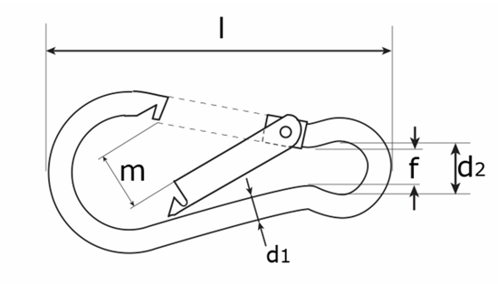Afbeeldingen van DX KARABIJNHAAK A-KWALITEIT VERZINKT 80X8MM