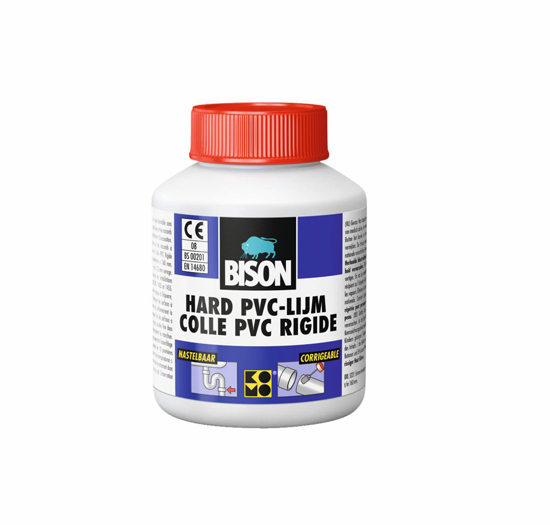 Afbeeldingen van BISON HARD PVC LIJM 100 ML FLACON + KWAST