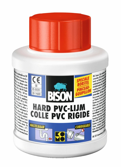 Afbeeldingen van BISON HARD PVC LIJM 250 ML FLACON + KWAST