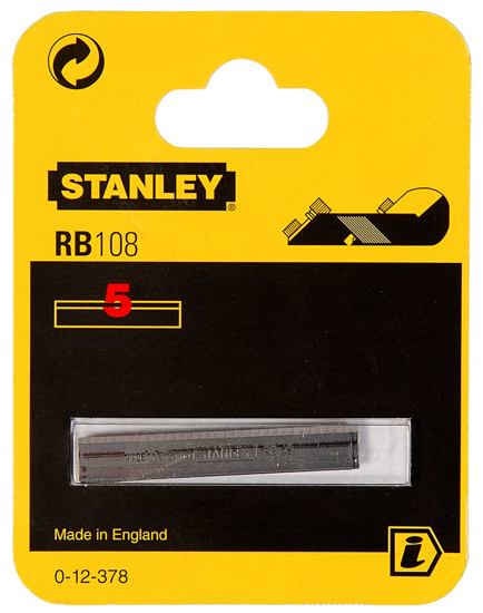 Afbeeldingen van STANLEY SCHAAFMESJE RECHT 50MM - 5 STUKS/KAART
