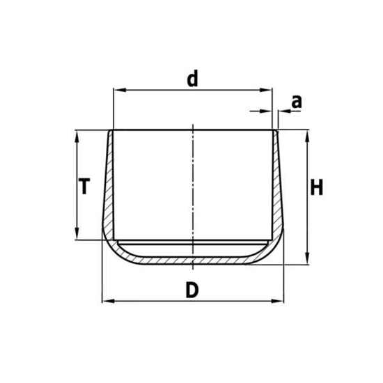 Afbeeldingen van POOTDOP PVC 16 MM ZWART