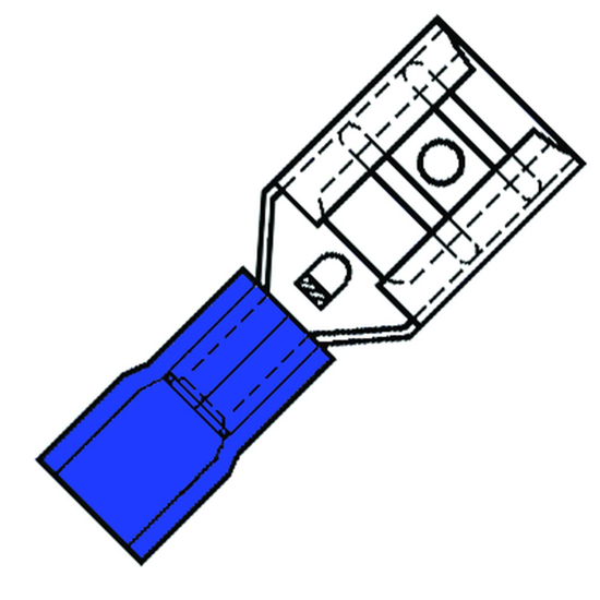 Afbeeldingen van GEISOLEERDE VLAKSTEKERHULS 6,3X0,8MM VOOR 1,5-2,5MM², PVC (100ST)