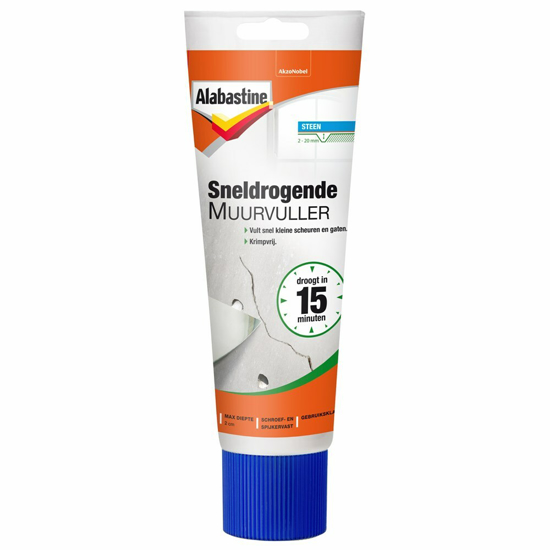 Afbeeldingen van ALABASTINE MUURVULLER SNELDROGEND WIT TUBE 330GR