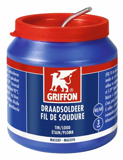 Afbeeldingen van GRIFFON DRAADSOLDEER TIN/LOOD 40/60 MASSIEF Ø3.0MM 500G