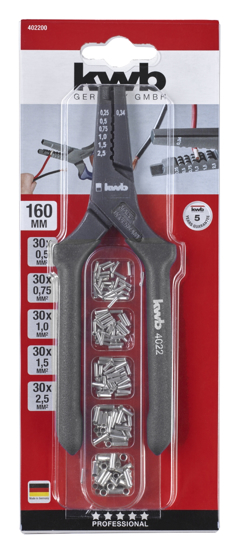 Afbeeldingen van KWB DRAADEINDHULZENTANGENSET 140MM (GESCHIKT VOOR 0,34 - 2,5 MM2)  