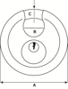 Afbeeldingen van DX DISCUSSLOT 70MM RVS GELIJKSLUITEND OP SLEUTEL NO.701