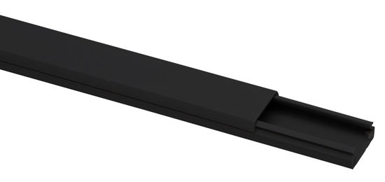 Afbeeldingen van KABELGOOT 20X10 MM, MET AFNEEMBAAR DEKSEL EN KLEEFSTRIP, 2 METER, ZWART