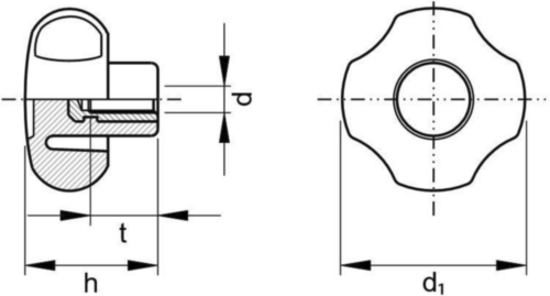 Afbeeldingen van THERM TURN KNOB THR BUSH M10