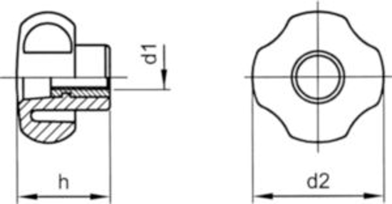 Afbeeldingen van THERM TURN KNOB THR BUSH M8