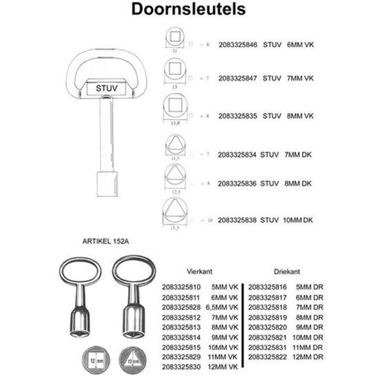 Afbeeldingen van STUV DOORNSLEUTEL V09506680 DRIEKANT 7MM