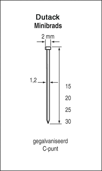 Afbeeldingen van DUTACKFASTENERS MINIBRAD SKN12 CNK 35MM (5000)