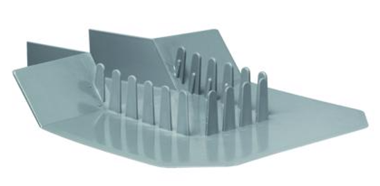 Afbeeldingen van PLATDAKAFVOER KUNSTSTOF KIEZELBAK TYPE ZZZ ZIJ-UITLOOP GRIJS 80X100MM