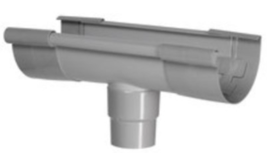 Afbeeldingen van PVC KRAALGOOT UITLOOP GRIJS 150MM