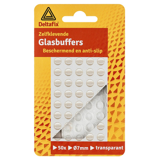 Afbeeldingen van DELTAFIX GLASBUFFER ZELFKLEVEND BOL TRANSPARANT Ø8MM X 1,3MM 50ST