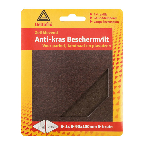 Afbeeldingen van DELTAFIX ANTI-KRASVILT ZELFKLEVEND VEL BRUIN 90MM X 100MM 1 VEL