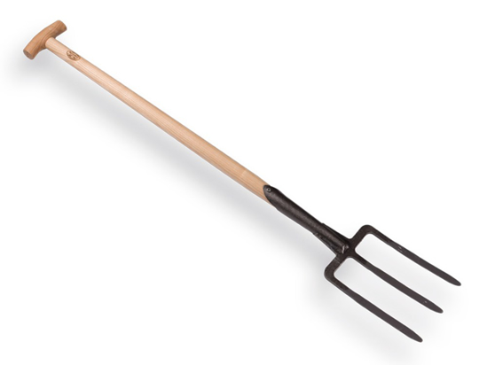 Afbeeldingen van SPITVORK DE WIT 3 TANDS MET DUBBELE VEER EN ESSEN T-STEEL 90 CM