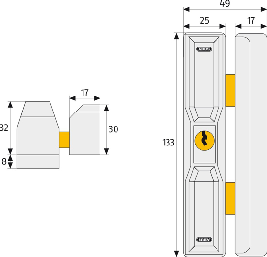 Afbeeldingen van ABUS DAKRAAMSLOT DF88 SKG** WIT KA EE0025
