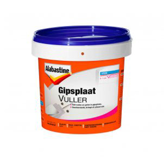 Afbeeldingen van ALABASTINE GIPSPLAATVULLER (KANT EN KLAAR) LICHT GRIJS POT 1L