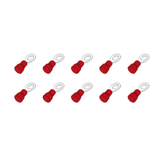 Afbeeldingen van 10 ST.KABELSCHOEN OOG 3MM ROOD