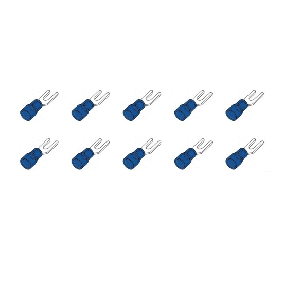Afbeeldingen van 10 ST.KABELSCHOEN VORK 3MM BLAUW