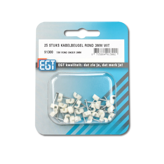 Afbeeldingen van 25 STUKS KABELBEUGEL ROND 3MM WIT