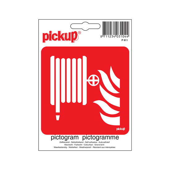 Afbeeldingen van STICKER BRANDSLANG PICTO 100X100 MM