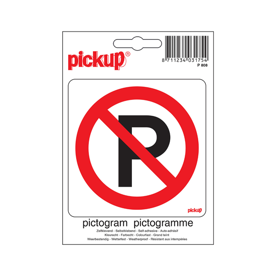 Afbeeldingen van STICKER VERBODEN TE PARKEREN PICTO 100X100 MM