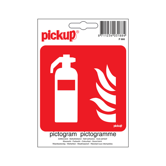 Afbeeldingen van STICKER BRANDBLUSSER PICTO 100X100 MM