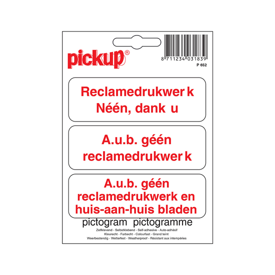 Afbeeldingen van STICKER GEEN REKLAME 100X33 MM - 3 STUKS