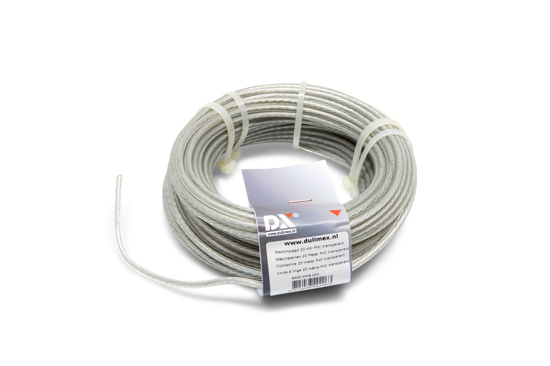 Afbeeldingen van DX WASLIJNDRAAD PVC TRANSPARANT 20MTR 