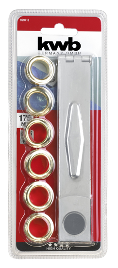 Afbeeldingen van KWB RINGIJZER VERCHROOMD 175MM, INCL RINGEN 16MM, 12ST.