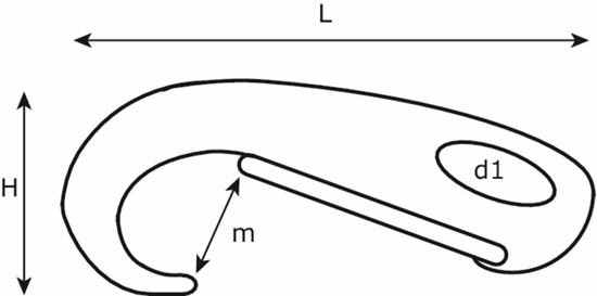 Afbeeldingen van DX KARABIJNHAAK MET VEER RVS AISI 316 70MM