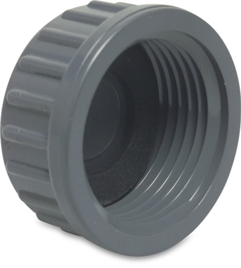 Afbeeldingen van PVC-U EINDKAP TYPE VLAK 10BAR GRIJS 1.1/2"BI